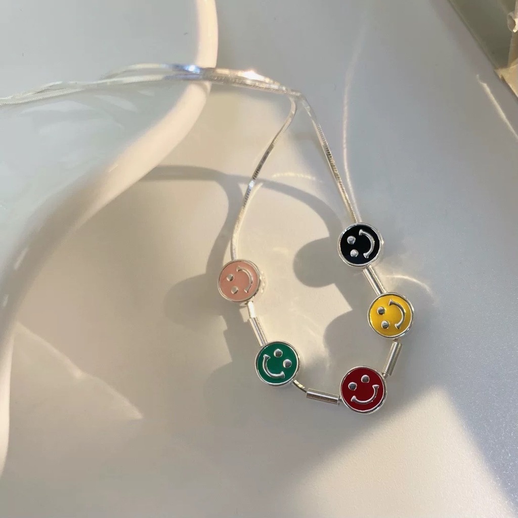 Màu Sắc Vòng Cổ Xương Quai Xanh Mặt Cười Đơn Giản Thời Trang