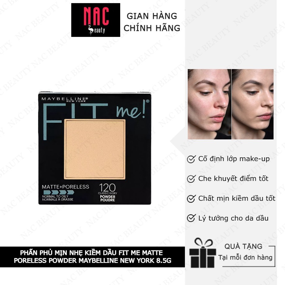 Phấn Phủ Maybelline Cho Da Thường Đến Da Dầu Fit Me Matte + Poreless Powder 9g