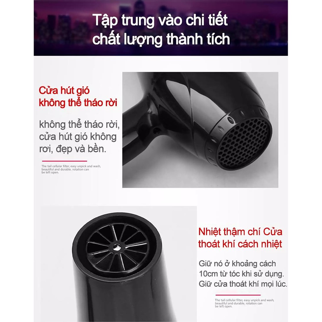 Máy sấy tóc công suất lớn tạo kiểu DELIYA chính hãng , máy khò tóc 2 chiều nóng lạnh 2200w bảo hành 12 tháng.