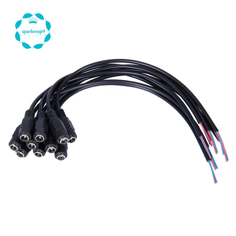 Set 10 Dây Cáp Nối Đầu Cái 12v Dc 5.5x2.1mm Dài 15cm Cho Cctv