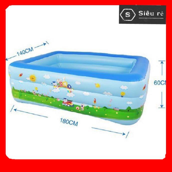 Bể bơi phao 3 tầng cỡ lớn cho bé và gia đình 130 x 85 x 55 cm (PD220286)