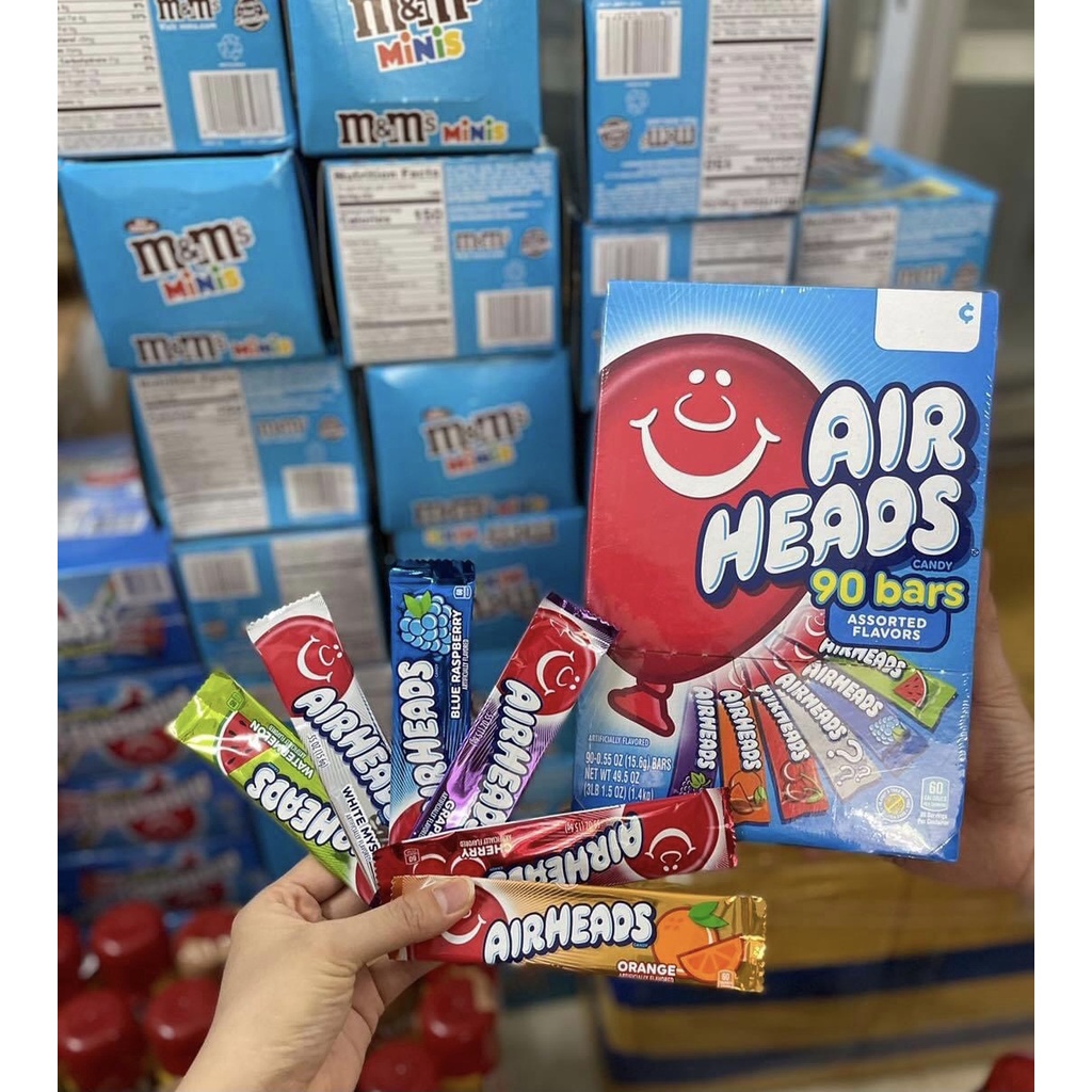 Kẹo Dẻo Trái Cây Air Heads - Mỹ ( Cherry, Nho, Cam, Dưa Hấu)