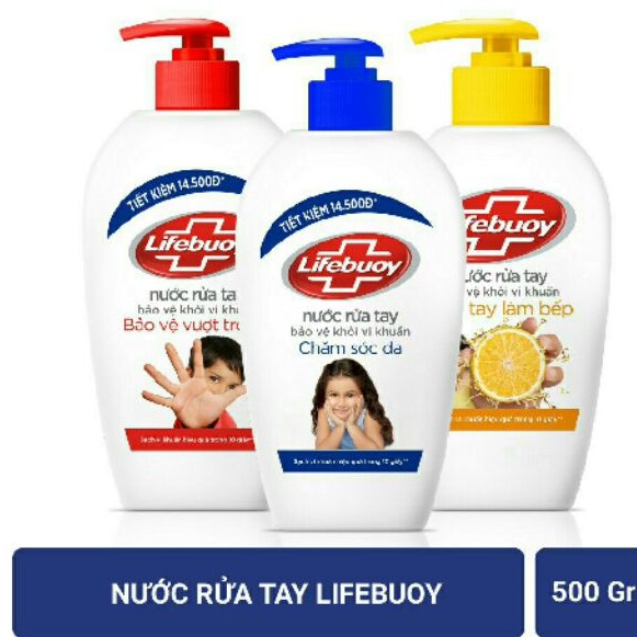 Nước Rửa Tay Lifebuoy 180G/500G  Diệt Khuẩn 99,9%