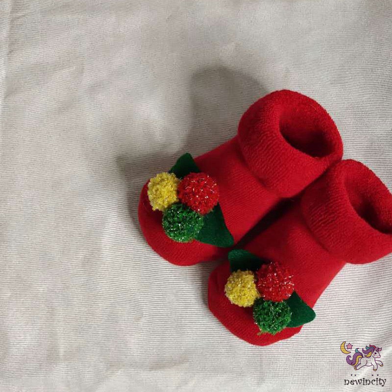 Vớ cotton chống trượt trang trí giáng sinh đáng yêu cho bé