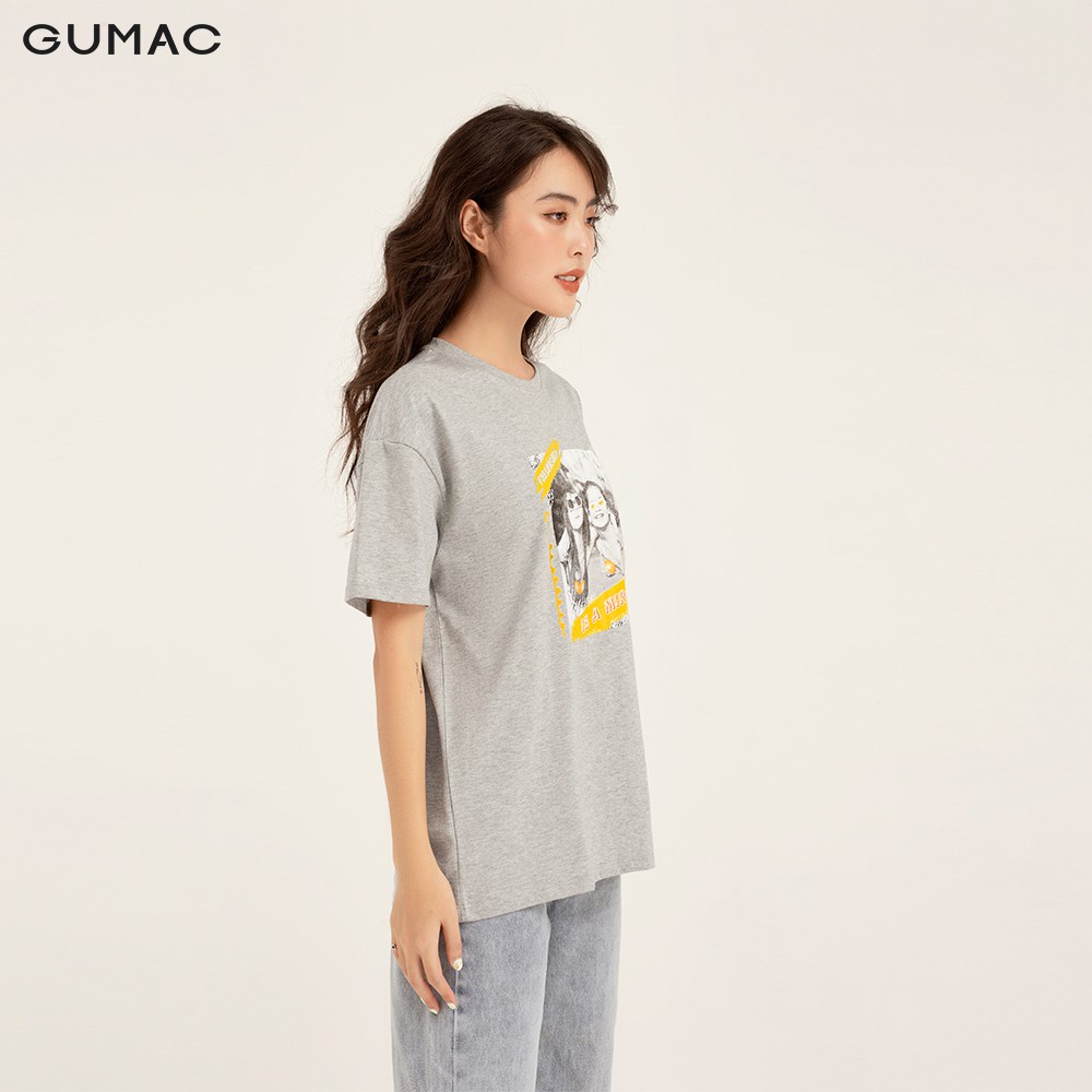 [Mã WABRGU50 giảm 10% đơn 250K] Áo thun nữ in cô gái GUMAC đủ màu thiết kế basic năng động, trẻ trung ATB153