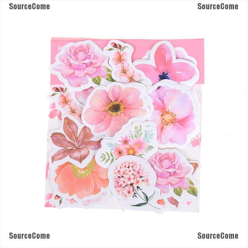 Set 45 Miếng Dán Hình Hoa Dễ Thương Dùng Trang Trí Sổ Tay Diy
