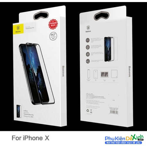 Kính cường lực full màn hình iPhone XS Max chính hãng Baseus