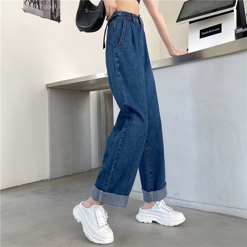 Quần jean IELGY mỏng phong cách Hàn Quốc cổ điển đa năng dành cho nữ