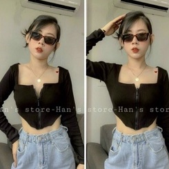 áo tay dài dây kéo giữa nhọn tà likx