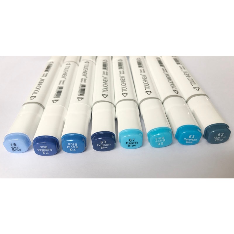 Set 8 Bút Đánh Dấu Hai Đầu Màu Xanh Dương