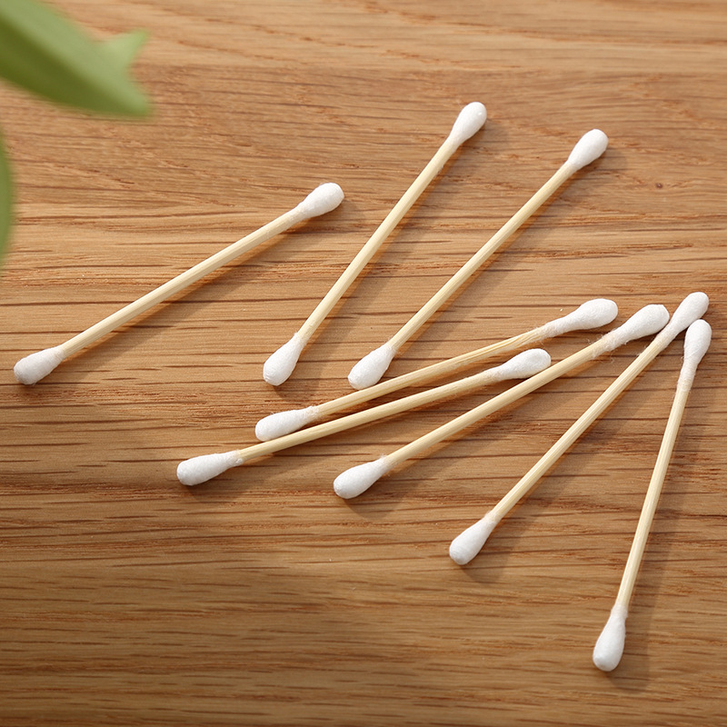 Disposable double head bamboo tampon stick