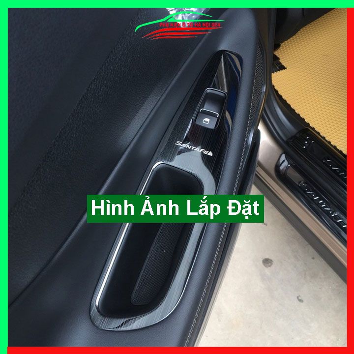 Ốp nội thất cho xe ô tô Hyundai Santafe 2019 vân Titan bảo vệ chống trầy xước và làm đẹp xe