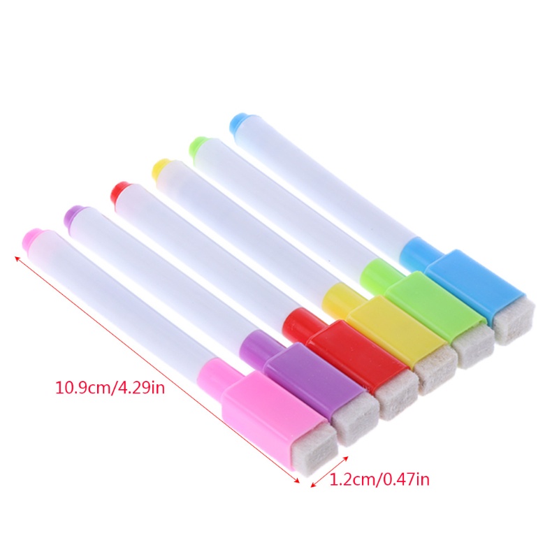 Set 6 Bút Lông Viết Bảng Có Thể Xóa Được Kèm Gôm Tẩy