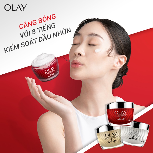 [Mã COSPGSBD  giảm 8% đơn 250K] Kem Dưỡng Chống Lão Hóa Olay Regenerist Whip 50g Chống tia UV 50g (Phiên bản mới)