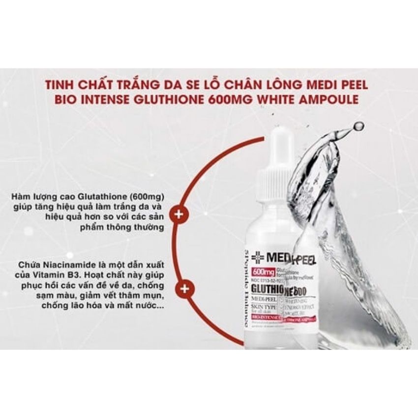 Tinh chất dưỡng trắng cấp ẩm phục hồi MEDI-PEEL Gluthione 600 gồm serum và kem dưỡng ban ngày ban đêm hàn quốc