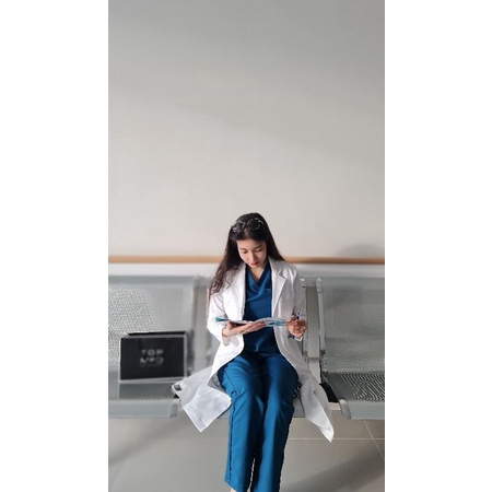 Áo blouse bác sĩ TOPMED chính hãng 2 lớp vest Âu