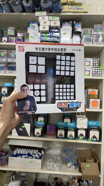 Combo 4 Rubik 2-3-4-5 và biến thể Qiyi tặng kèm Sách bí kiếp hướng dẫn mọi loại rubik