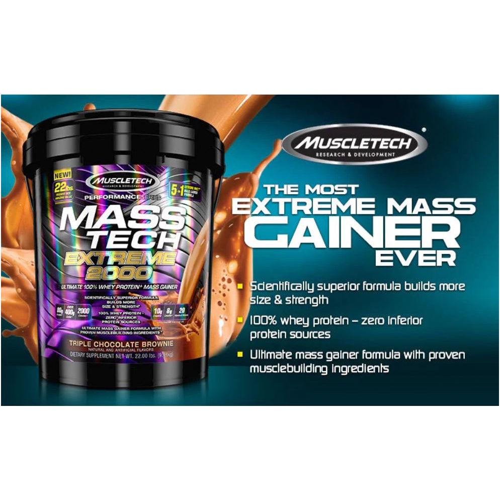 GW SAMPLE Gói Dùng Thử Muscletech Mass Tech Extreme 2000 Sữa Dinh Dưỡng Tăng Cân Nhanh Túi 1KG - Canada