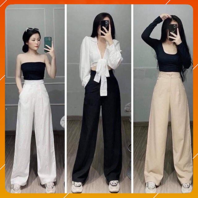 Quần đũi ống rộng nữ [Hàng Cao Cấp] Quần đũi nữ dáng dài vải xịn form đẹp, mặc siêu thoải mái, thoáng mát | BigBuy360 - bigbuy360.vn