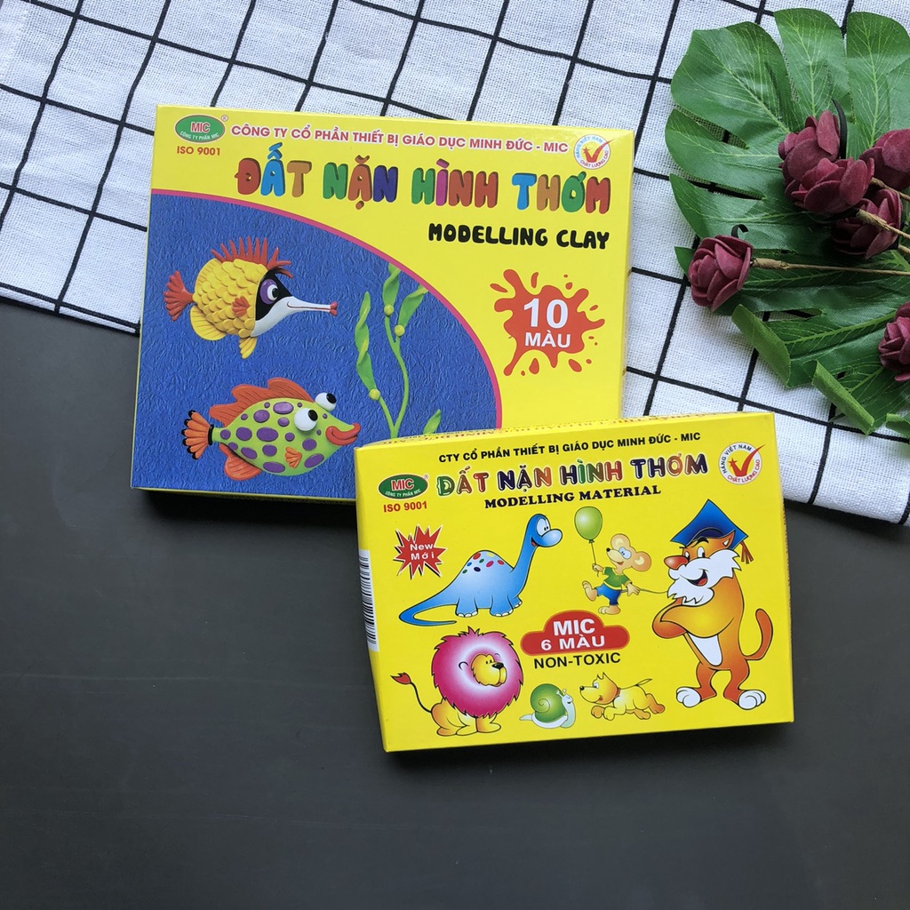 Đất nặn nhiều màu học sinh - Chất liệu an toàn - có khuôn kèm - MIC/Hán Sơn/ Thiên Long - vpp Quế Anh
