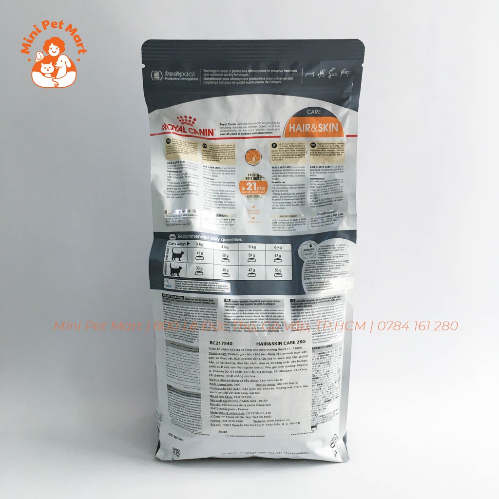 Thức ăn hạt chăm sóc da và lông cho mèo ROYAL CANIN 2kg
