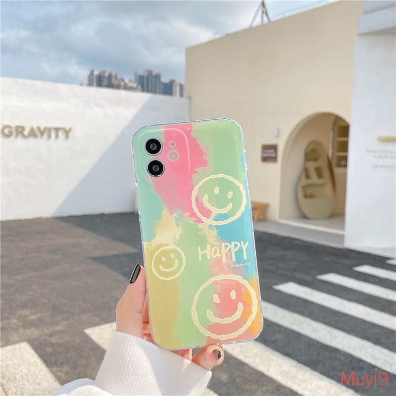 Ốp điện thoại mềm in hình mặt cười phong cách cặp đôi thời trang cho iPhone12Pro MAX I1211PROMAX X XSMAX XR I8/SE2/7plus | BigBuy360 - bigbuy360.vn