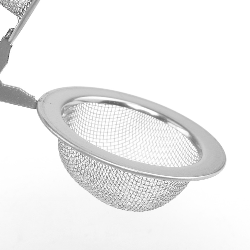 Stainless Strainer Steel Mesh Ball Tea Leaves Filter Squeeze Locking Spoon globalsale