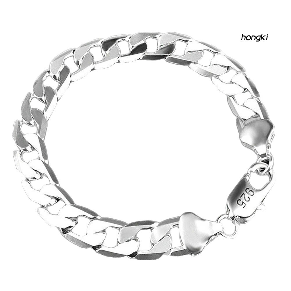Vòng đeo tay mạ bạc phối khóa vuông thời trang cho nam