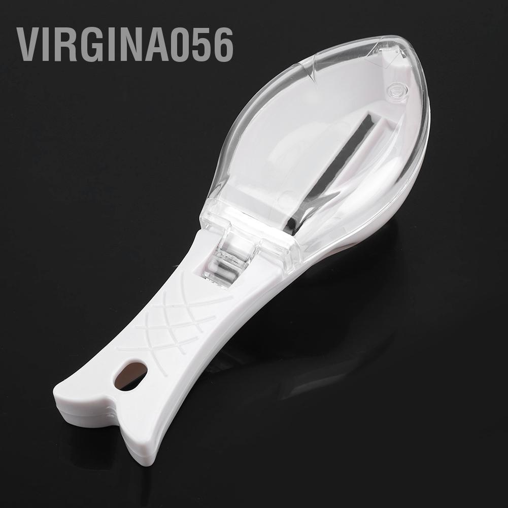 Virgina056 Fast Remove Fish Skin Scraping Brush Plastic Scraper Kitchen Cleaning Fishes Knife