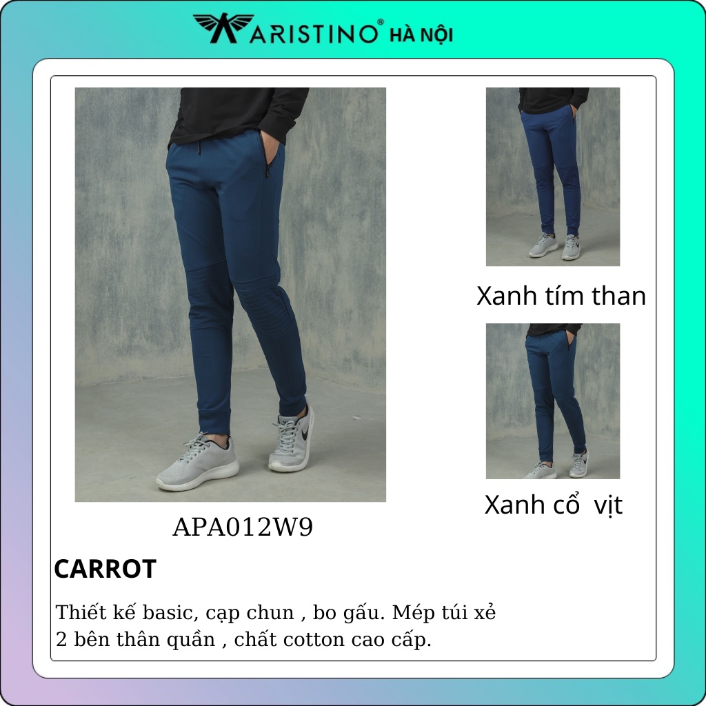 Quần thu đông nam ARISTINO cotton thể thao , co giãn nhẹ APA012W9