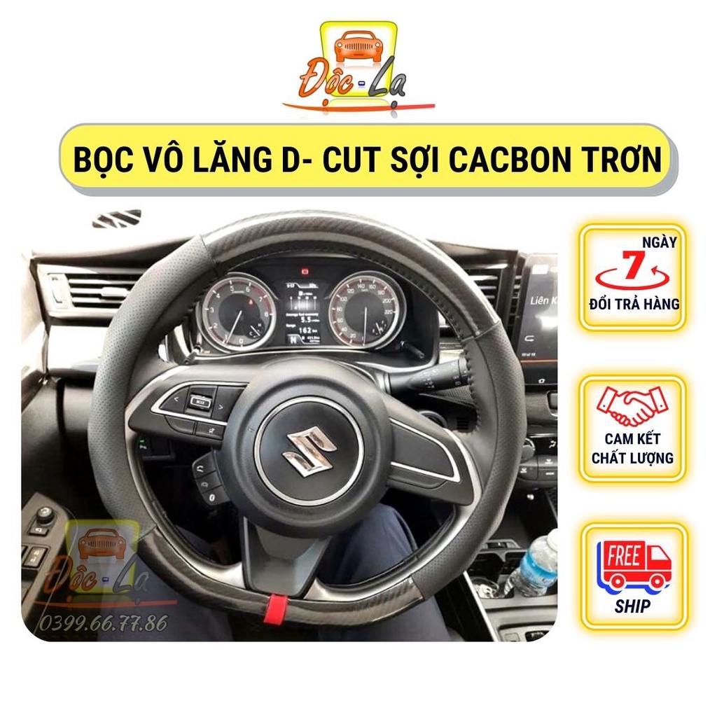 BỌC VÔ LĂNG D CUT DẠNG TRƠN SỌC ĐỎ DÀNH CHO SUZUKI XL7, SUZUKI ERTIGA , SUZUKI SWIFT , KIA SELTOS, ELANTRA SPORT