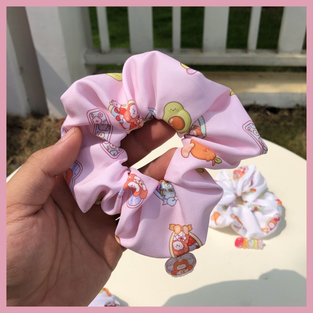 DÂY BUỘC TÓC, DÂY CỘT TÓC SCRUNCHIES BABY GIRL CÓ CHARM