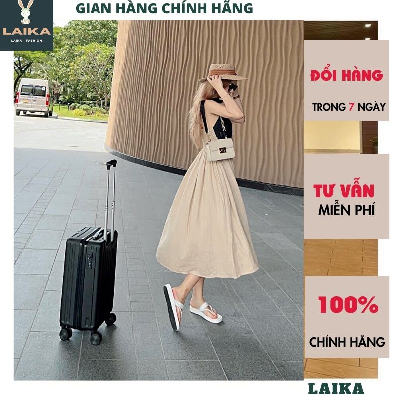 Đầm Maxi 2 Dây Dáng Dài FANO, Váy Hai Dây Nữ Ngực Trái Tim Lưng Chun Đũi Phối Màu - LAIKA