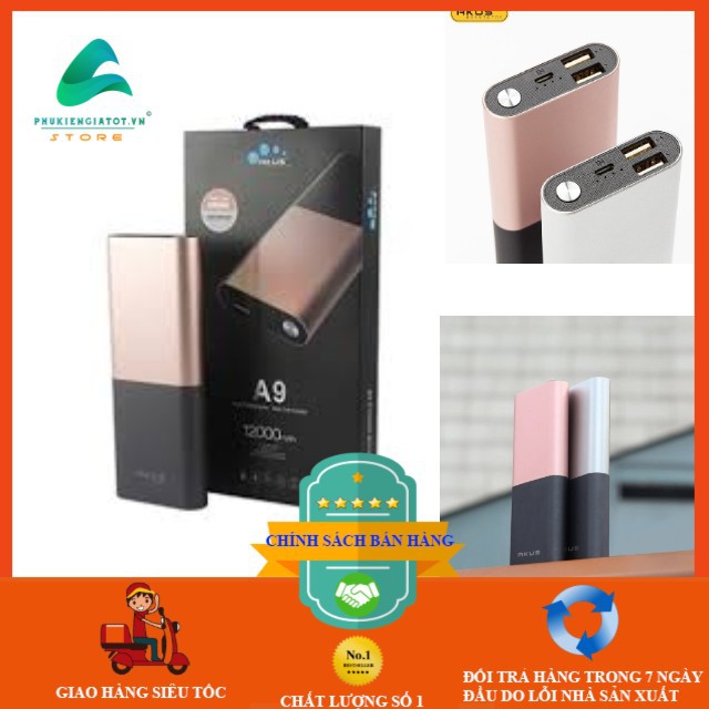 Sạc Dự Phòng AKUS-A9 12000mAh Chính Bảo Hành 12 Tháng.