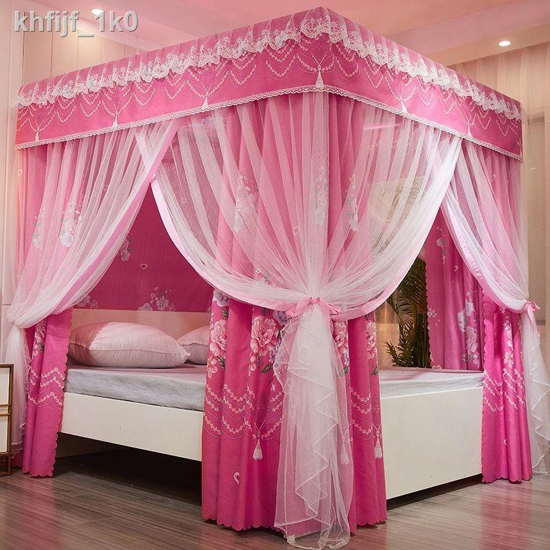 Gối & Nệm♈rèm vải che nắng cửa lưới chống muỗi ba hộ gia đình phòng ngủ trần bụi công chúa tích hợp khung chắn gi