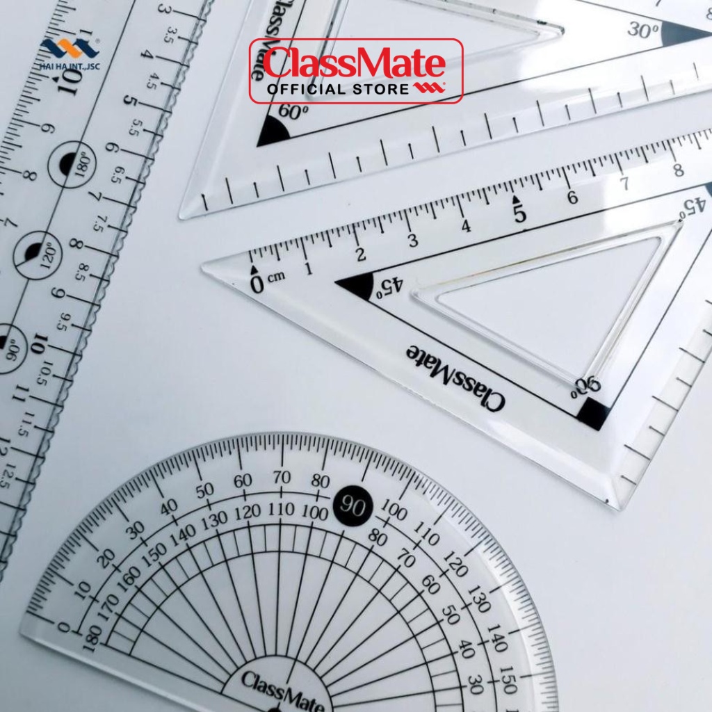 Bộ Thước Eke Đo Góc CLASSMATE 4 Món CL-RS103