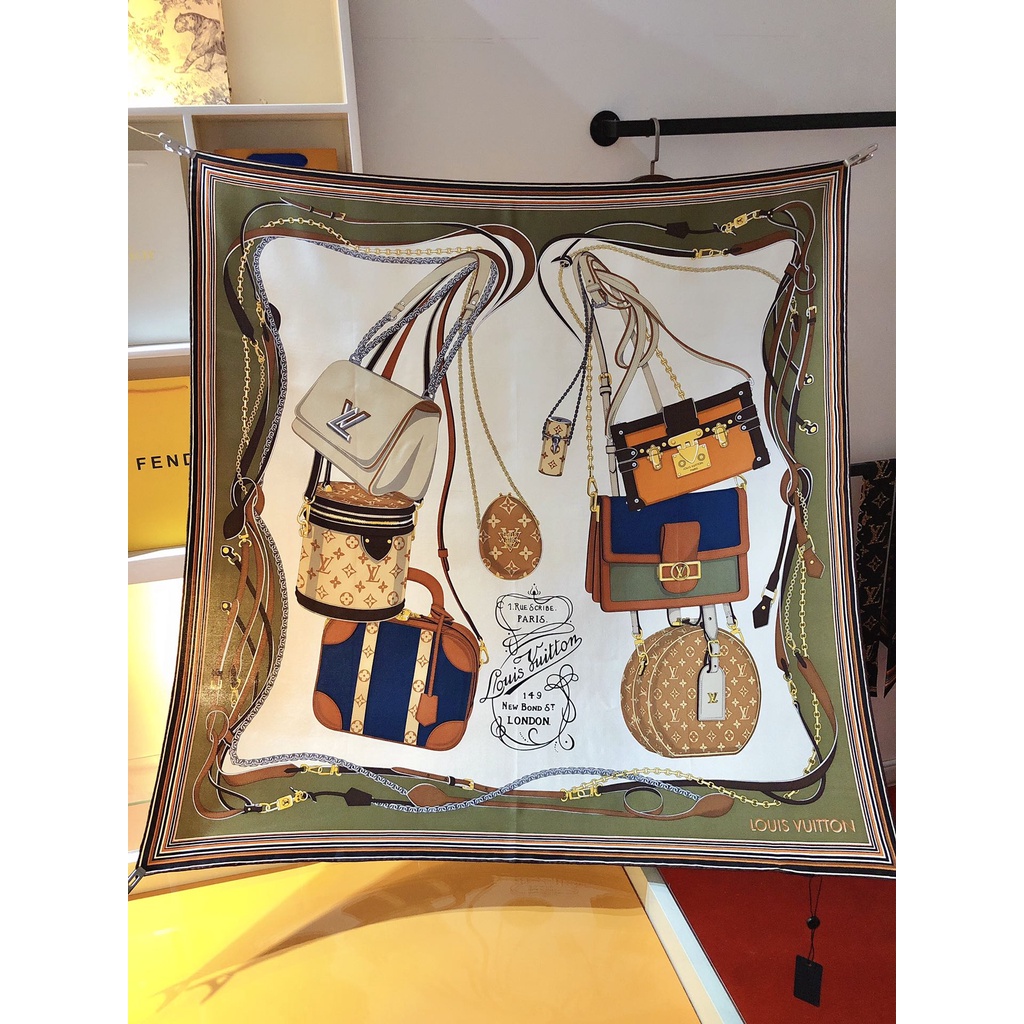 Khăn Choàng Cổ Vuông Bằng Lụa In Họa Tiết Thời Trang Kích Thước 35.4 * 35.4 inch