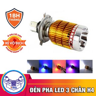 Đèn Pha Xe Máy Led 3 Chân H4 7 Màu Gắn Xe Máy, Xe Đạp Điện