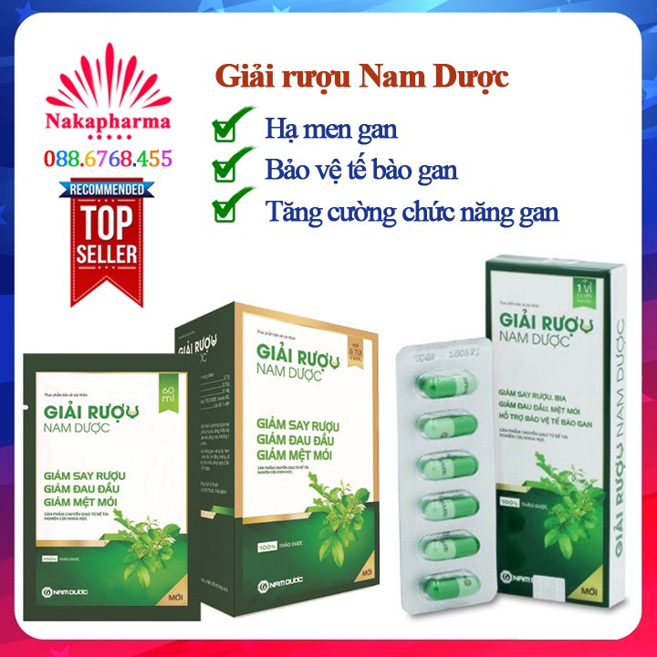 ✅ [CHÍNH HÃNG] Giải rượu Nam Dược – Giúp bảo vệ tế bào gan, tăng cường chức năng gan, hạ men gan, giải độc rượu bia