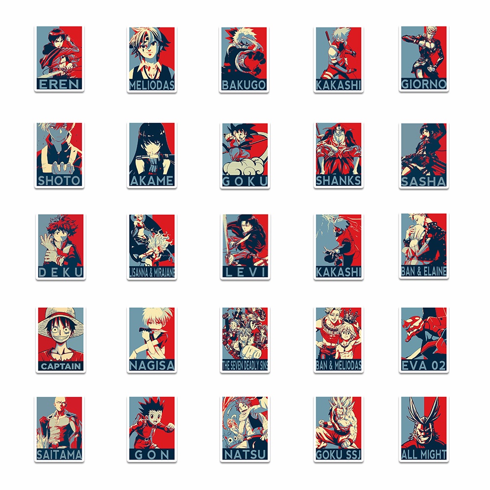 Bộ 50 miếng sticker dán trang trí laptop chống nước họa tiết hoạt hình xinh xắn