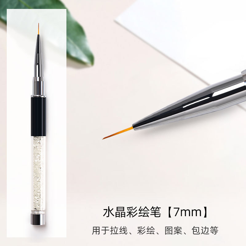 Bộ cọ vẽ móng tay chạm khắc tinh thể bút vẽ Nail Brush Set Crystal Carved Nail Painting line Pen