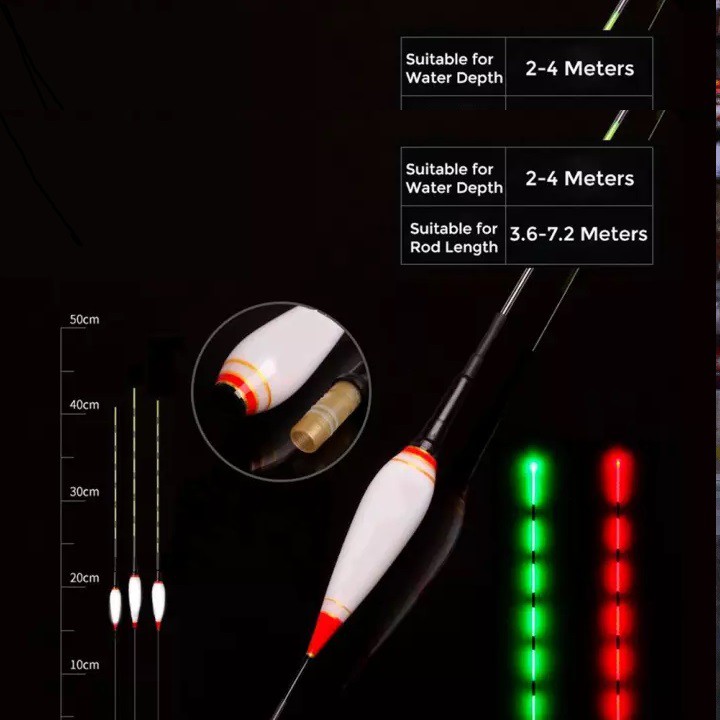 [Tặng pin]Phao Câu Đài Thông Minh BINGYING nano câu đêm cảm ứng đổi màu Cao Cấp-phao thông minh đổi màu khi cá ăn