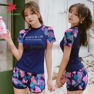 Đồ bơi nữ, đồ tắm biển ngắn tay quần short năng động