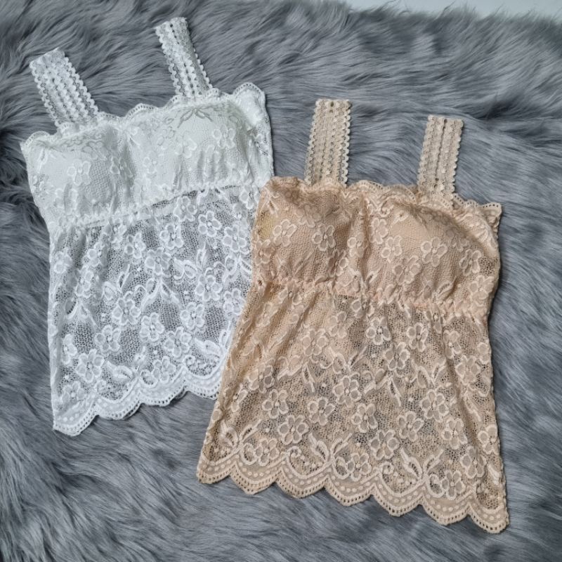 🔴 Áo bra ren dài dây bảng cổ ngang có mút tháo ra được