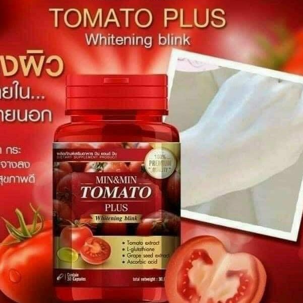 Viên Uống Trắng Da Cà Chua Min&amp;Min Tomato Plus 30 Viên Thái Lan