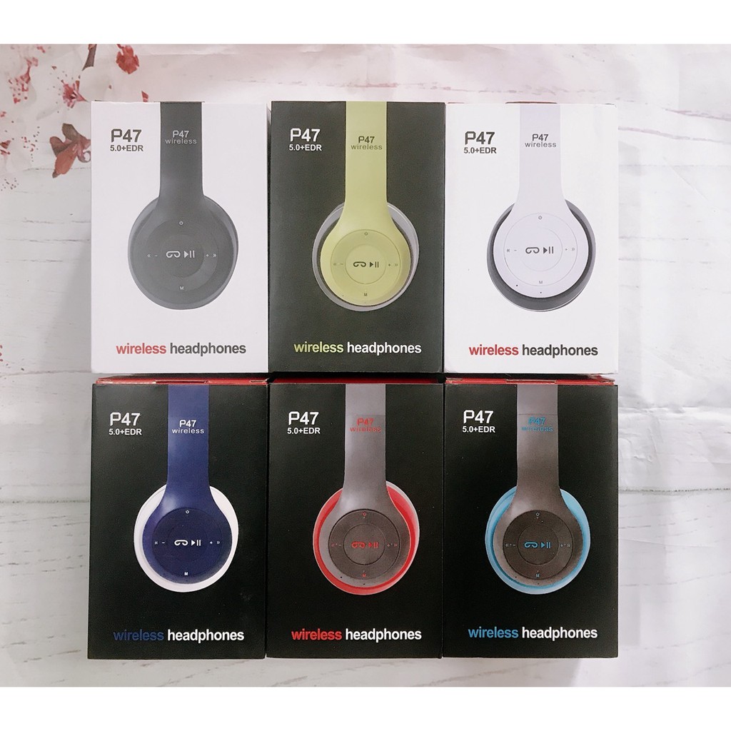 Tai nghe bluetooth chụp tai p47 - HEADPHONE P47 không dây, giá siêu rẻ có thẻ nhớ Bass mạnh Lala17