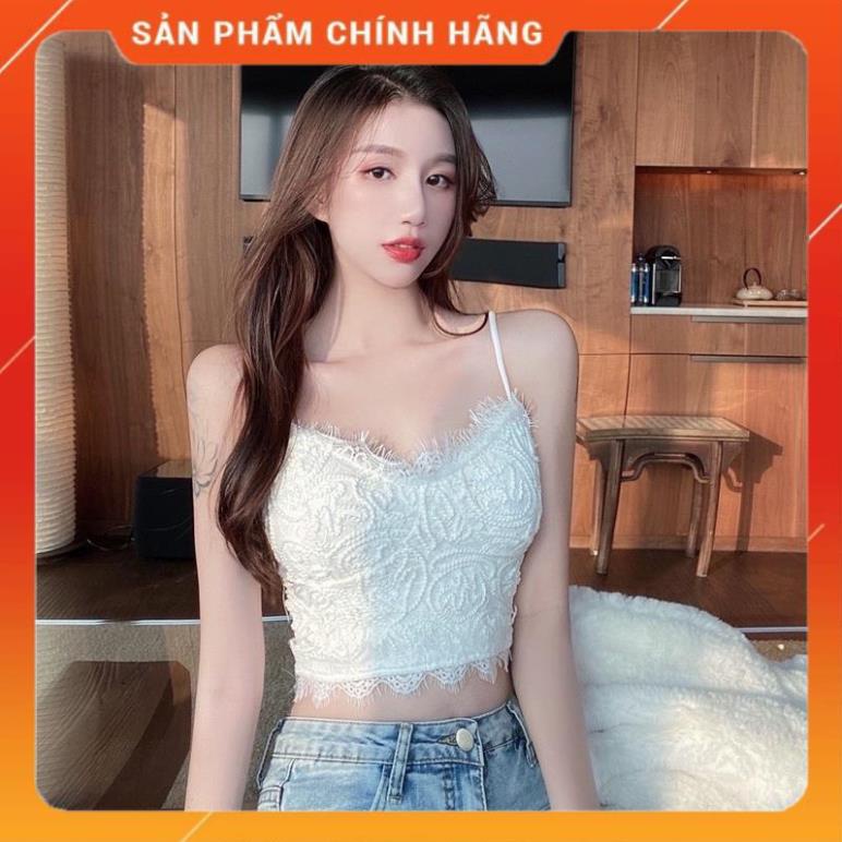 Áo Bra Ren 2 Dây Chun Sau Co Giãn Có Mút , Màu Đen Trắng 997