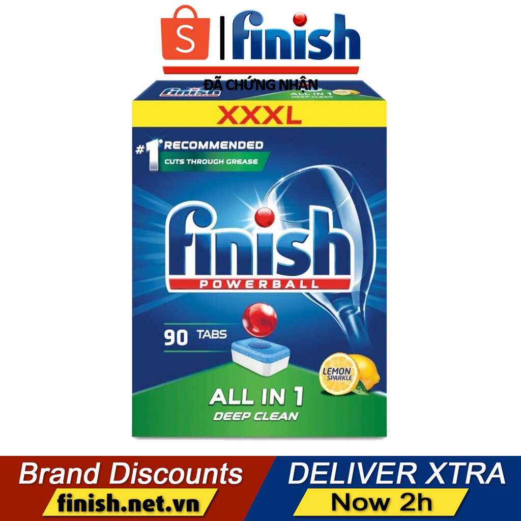 Viên rửa bát Finish All in One - Hương chanh