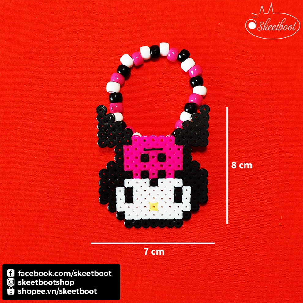 Vòng kandi Kuromi - vòng tay perler Kuromi - phụ kiện rave edm festival
