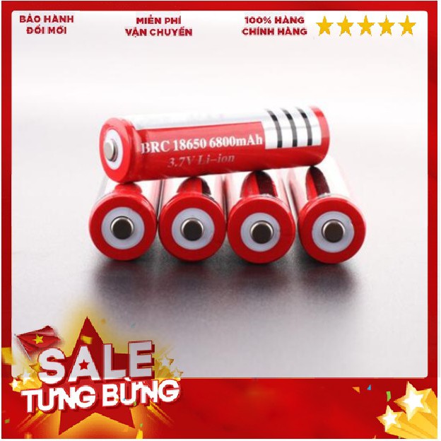 Pin sạc dung lượng cao 18650 3.7v 6800mah dùng cho đèn pin, quạt, điều khiển....